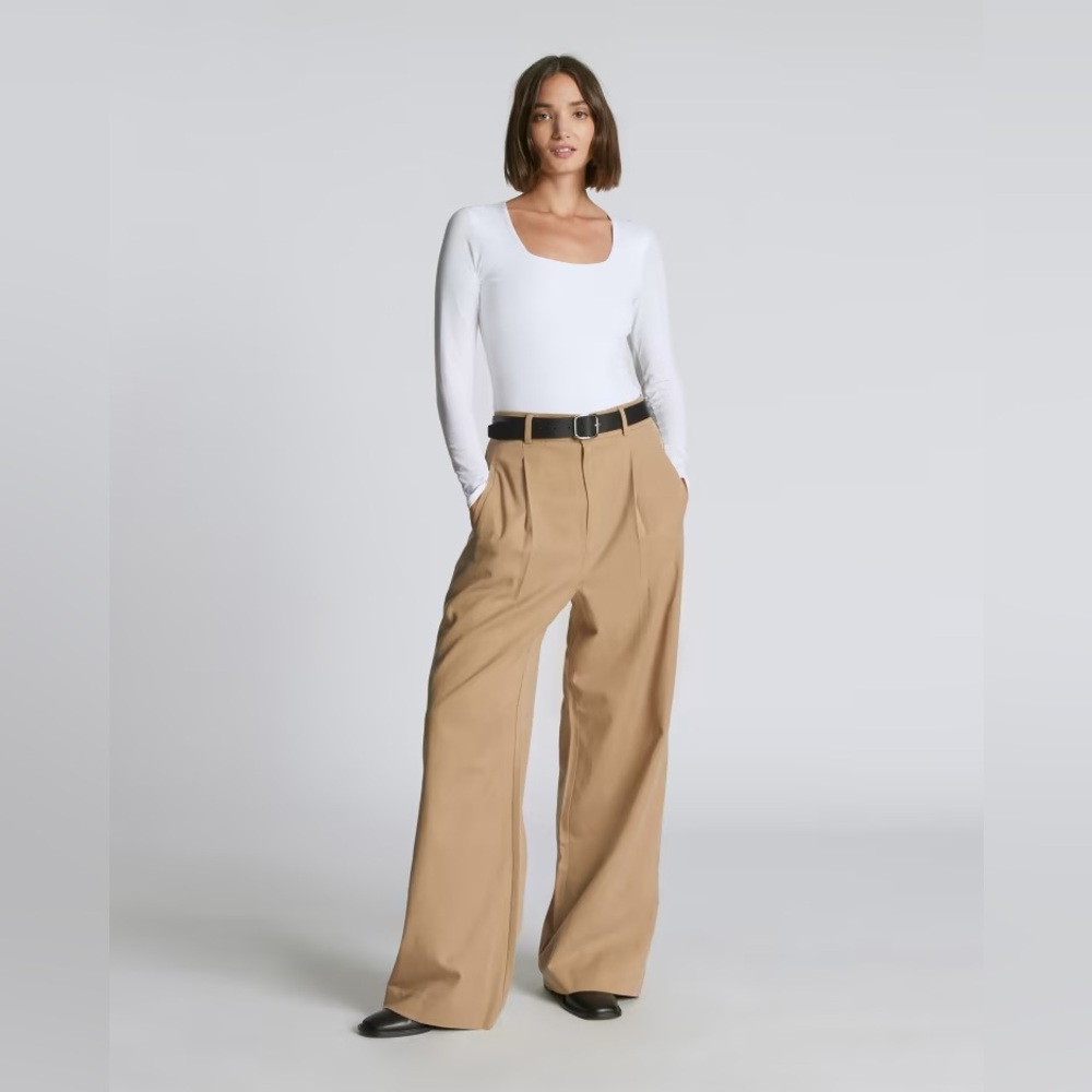 Everlane long sleeve supima square neck bodysuit size xl